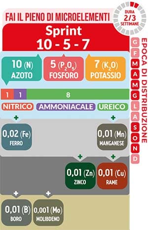 Fai il pieno di microelementi TurFeed Pro Sprint 10-5-7